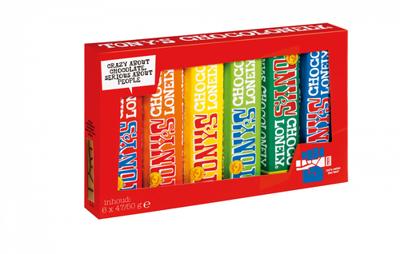 Tony&apos;s Chocolonely chocoladereep, 47/50g, 6 stuks, mix
