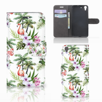 Honor 4A | Y6 Telefoonhoesje met Pasjes Flamingo Palms - thumbnail