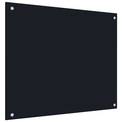 VidaXL Spatscherm keuken 70x60 cm gehard glas zwart VidaXL Spatscherm keuken 70x60 cm gehard glas zwart