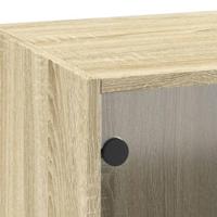 Wandkast met glazen deuren 35x37x100 cm sonoma eikenkleurig - thumbnail
