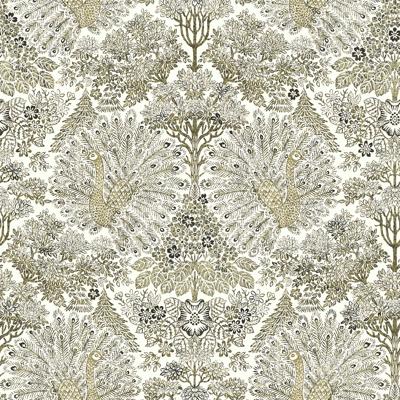 Dutch Wallcoverings Behang Escapade Pauw Beige/Goud A222-02