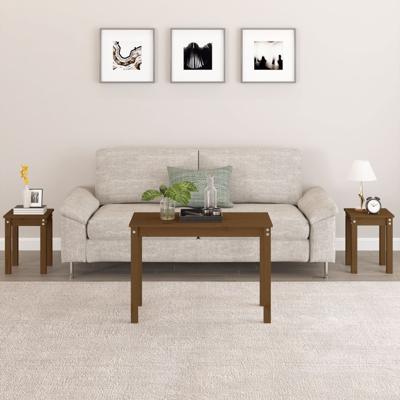 Tafeltjesset 3 st massief grenenhout honingbruin Tafeltjesset 3 st massief grenenhout honingbruin