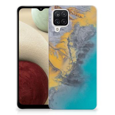 Samsung Galaxy A12 | TPU | Siliconen hoesje | Marble Blue Gold