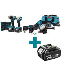 Makita DLX5068TX1 | 18 V Combiset | DDF484 | DTD156 | DGA504 | DJR186 | DTM51 | 5,0 Ah accu's (2 st.) | Bitset | Snellader | Tas - DLX5068TX1 - thumbnail