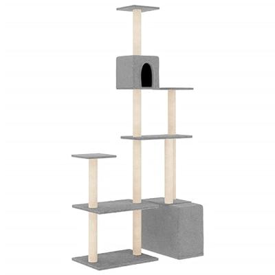 VidaXL Kattenmeubel met sisal krabpalen 180 cm lichtgrijs