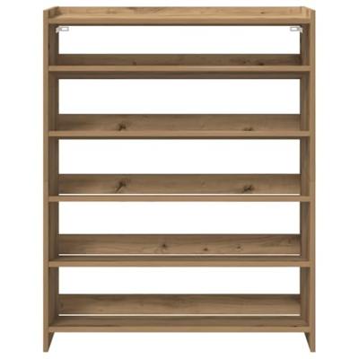 VidaXL Schoenenrek 80x25x100 cm bewerkt hout artisanaal eikenkleur VidaXL Schoenenrek 80x25x100 cm bewerkt hout artisanaal eikenkleur
