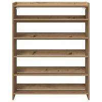 VidaXL Schoenenrek 80x25x100 cm bewerkt hout artisanaal eikenkleur - thumbnail