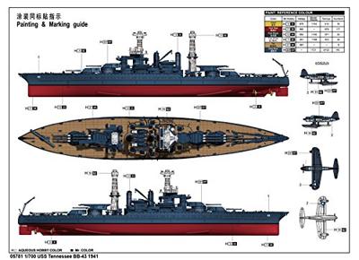 Trumpeter 1/700 USS Tennessee BB-43 1941 Trumpeter 1/700 USS Tennessee BB-43 1941