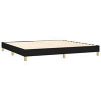 Boxspring met matras stof zwart 200x200 cm - thumbnail