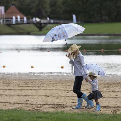 Esschert Design Paraplu Strand 120 Cm Polyester/staal Blauw