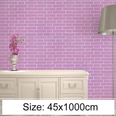 Creatieve PVC bakstenen decoratie behang stickers slaapkamer woonkamer muur waterdicht behang roll grootte: 45 x 1000cm (zwart)