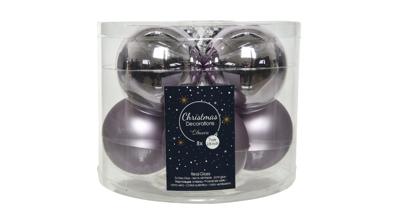 Kerstballen Glas Ø7cm Lila 8st