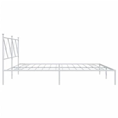 Bedframe met hoofdbord metaal wit 200x200 cm - thumbnail