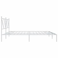 Bedframe met hoofdbord metaal wit 200x200 cm - thumbnail
