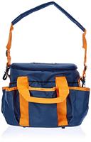 Borsteltas 27 x 22 x 22cm d.blauw/oranje - thumbnail