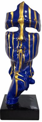 Design Masker Blauw & Goud - 42 cm Design Masker Blauw & Goud - 42 cm