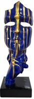 Design Masker Blauw & Goud - 42 cm - thumbnail
