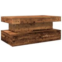 Salontafel met LED-verlichting 90x50x40 cm oud houtkleurig - thumbnail