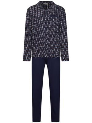 Katoenen heren doorknooppyjama grafisch