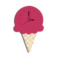 Ice Cream styling decoratieve Wandklok (roze) - thumbnail