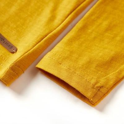 Kindershirt met lange mouwen 116 okerkleurig