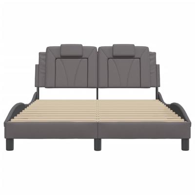 Bedframe "Viana" zonder matras kunstleer grijs 140x190 cm - thumbnail