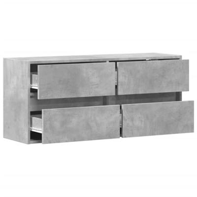 Tv-wandmeubel met LED-verlichting 100x31x45 cm betongrijs