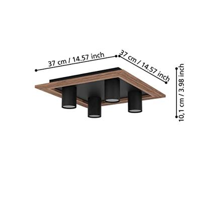 Eglo OpbouwspotValcasotto 1 zwart met hout - 900435