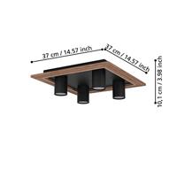 Eglo OpbouwspotValcasotto 1 zwart met hout - 900435 - thumbnail