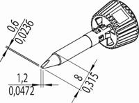 Ersa 0142CDLF12/SB Soldeerpunt Beitelvorm Grootte soldeerpunt 1.20 mm Inhoud: 1 stuk(s) - thumbnail