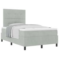 Boxspringbed met matras fluweel lichtgrijs Small Double - thumbnail
