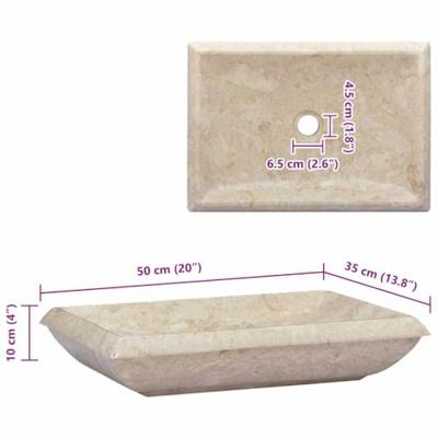 VidaXL Gootsteen 50x35x10 cm marmer crèmekleurig