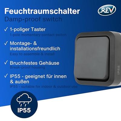 REV 0004310400 Knop Compleet AquaStorm Lichtgrijs, Zwart 1 stuk(s)