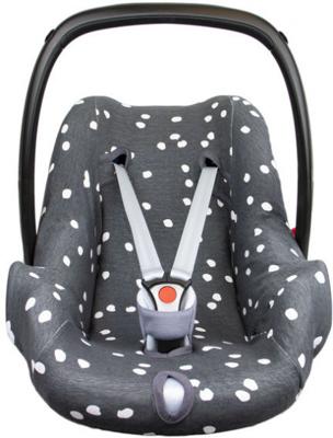Briljant Baby autostoelhoes 0+ spots iron met interlock Briljant Baby autostoelhoes 0+ spots iron met interlock