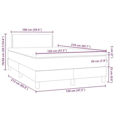 Boxspring met matras fluweel lichtgrijs 120x210 cm