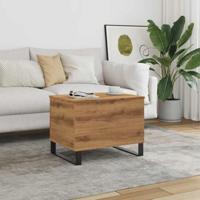 Salontafel 60x44,5x45 cm bewerkt hout artisanaal eikenkleurig - thumbnail