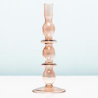 Glaskunst Bubbels Kandelaar - Groot/roze - thumbnail