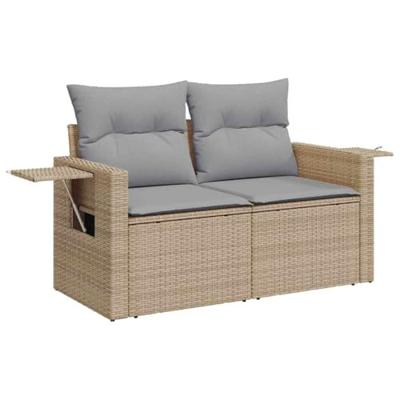 Tuinbankenset 13 pcs Beige poly rattan