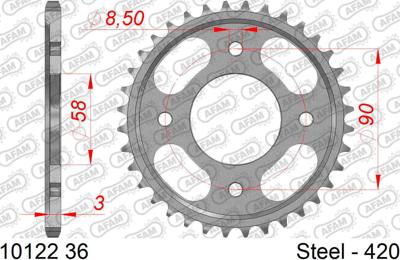 AFAM Chain wheel 420 36z steel silver