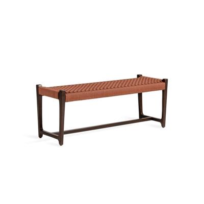 Jesper Home Bankje 'Kuwana' Espresso Teakhout, kleur Cinnamon
