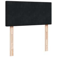 Ottoman bed met matras 90x190cm fluweel zwart - thumbnail