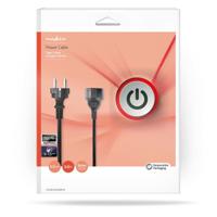 Nedis Stroomkabel | Type F (CEE 7/7) Male | Type F (CEE 7/7) Female | Recht | Recht | Vernikkeld | 5.00 m | Rond | PVC | Zwart | Doos - CEGB10200BK50 - thumbnail