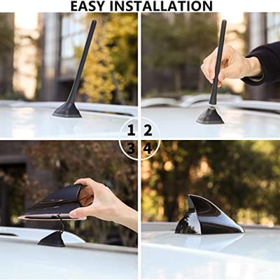 Autodak Haaienvin Antenne Decoratieve Cover Base Functionele Radio Antenne Dak, Voor Fiat Punto Zilver