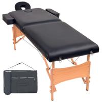 VidaXL Massagetafel inklapbaar 2 zones 10 cm dik zwart - thumbnail