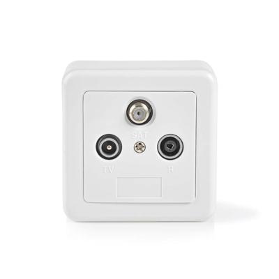 Nedis Wandcontactdoos voor Antenne | Wit / Zilver | 1 stuks - SWBX100WT SWBX100WT