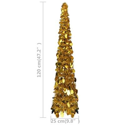 VidaXL Kunstkerstboom pop-up 120 cm pet goudkleurig