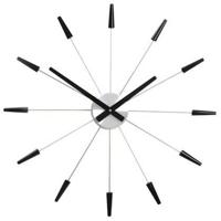 Stille wandklok - Vintage - 58 cm - Roestvrij staal - 'Plug Inn' - thumbnail
