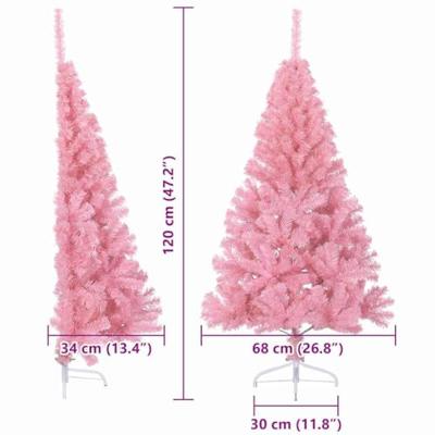 VidaXL Kunstmatig voorverlicht kerstboom met 150 led roze 120 cm pvc