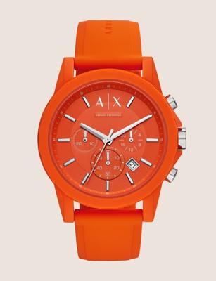 Horlogeband Armani Exchange AX1336 Rubber Oranje