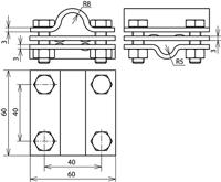DEHN 319202 KS 8.10 16 FL30 ZP STTZN Kruisstuk - thumbnail